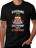 Exploding With Excitement 4th Birthday T-Shirt
