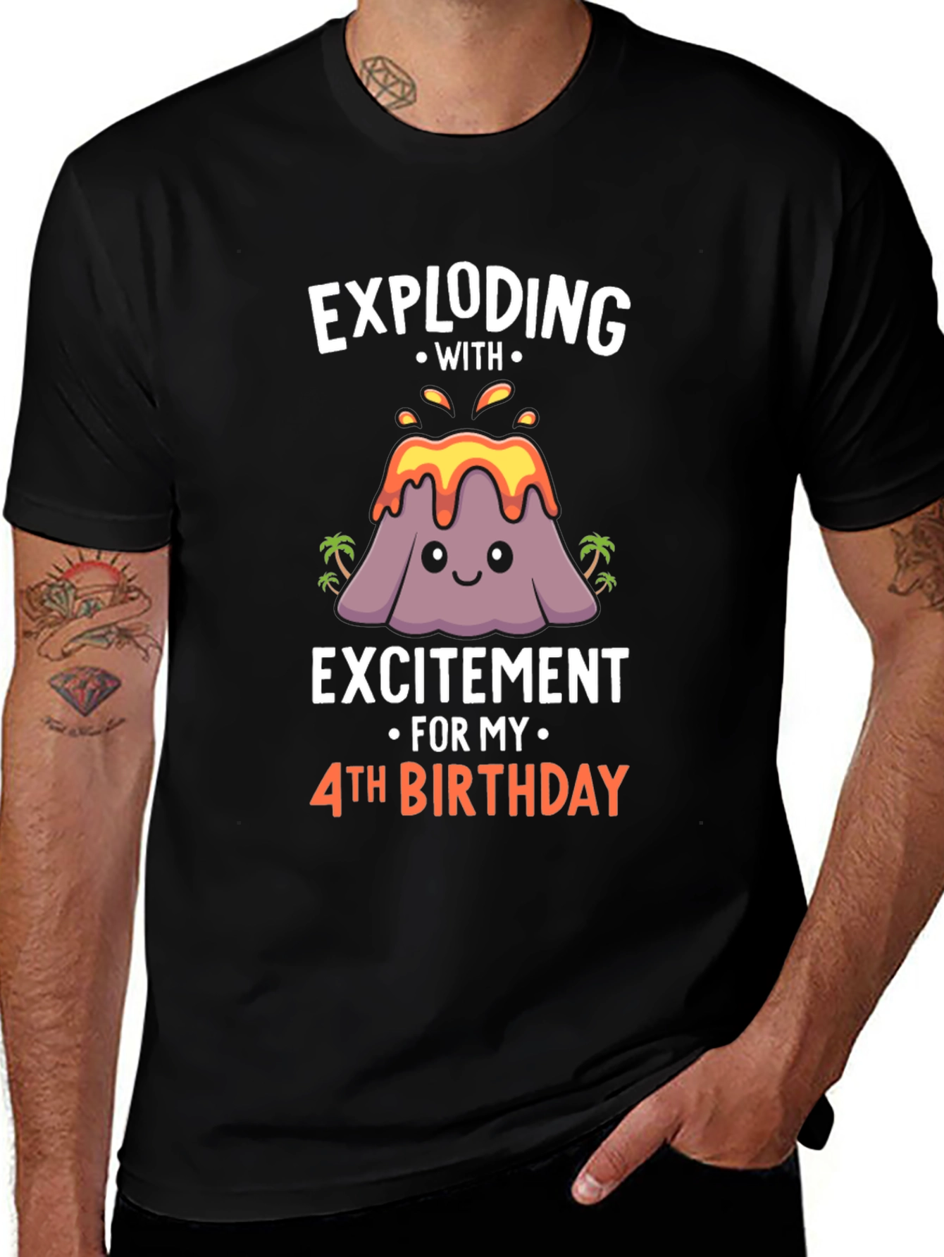 Exploding With Excitement 4th Birthday T-Shirt