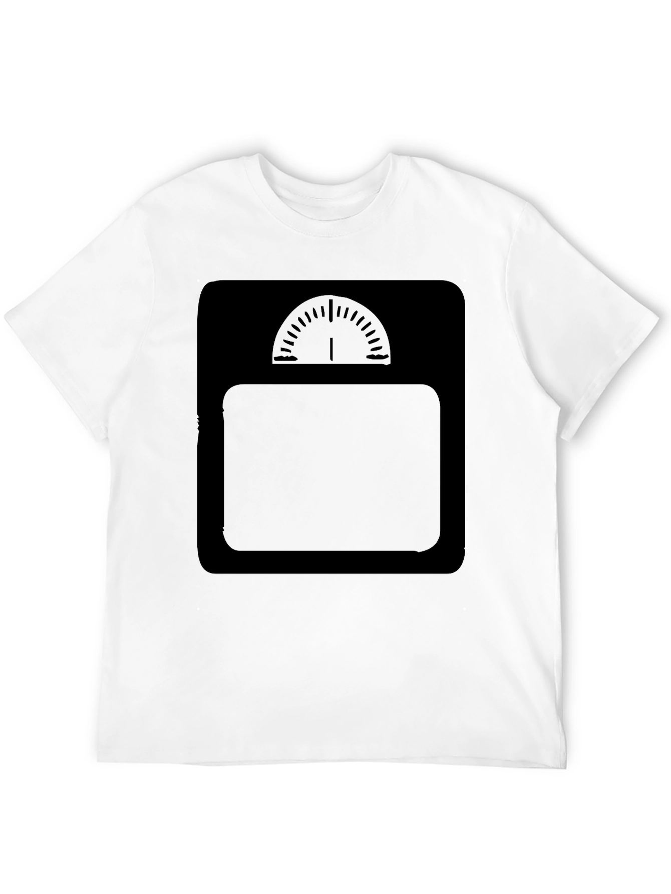 Mens Black T-Shirt with Weight Scale Design
