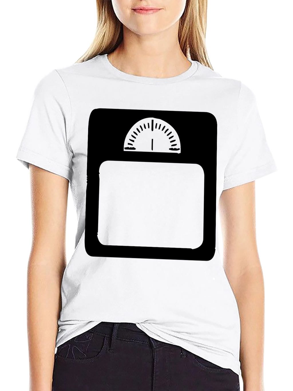 Mens Black T-Shirt with Weight Scale Design