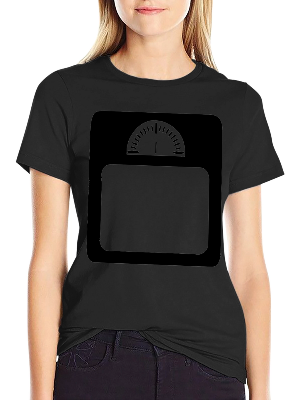 Mens Black T-Shirt with Weight Scale Design