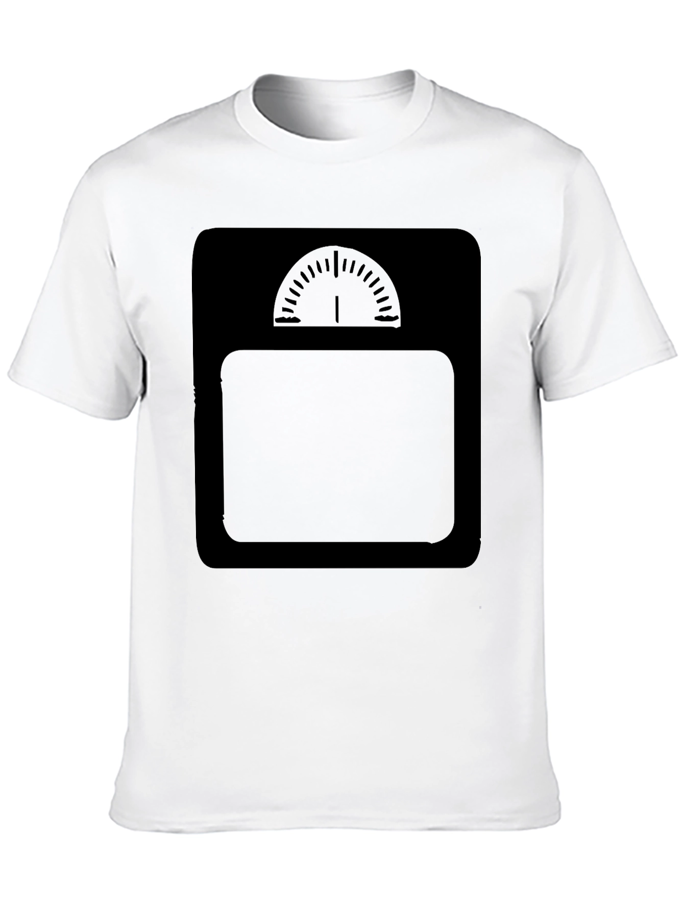 Mens Black T-Shirt with Weight Scale Design