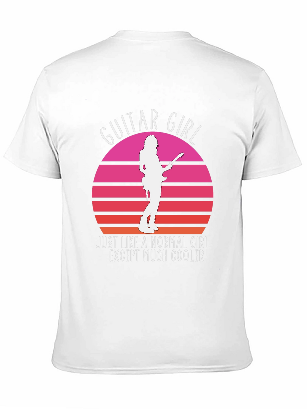 Guitar Girl Retro Sunset T-Shirt - Music Lover Tee