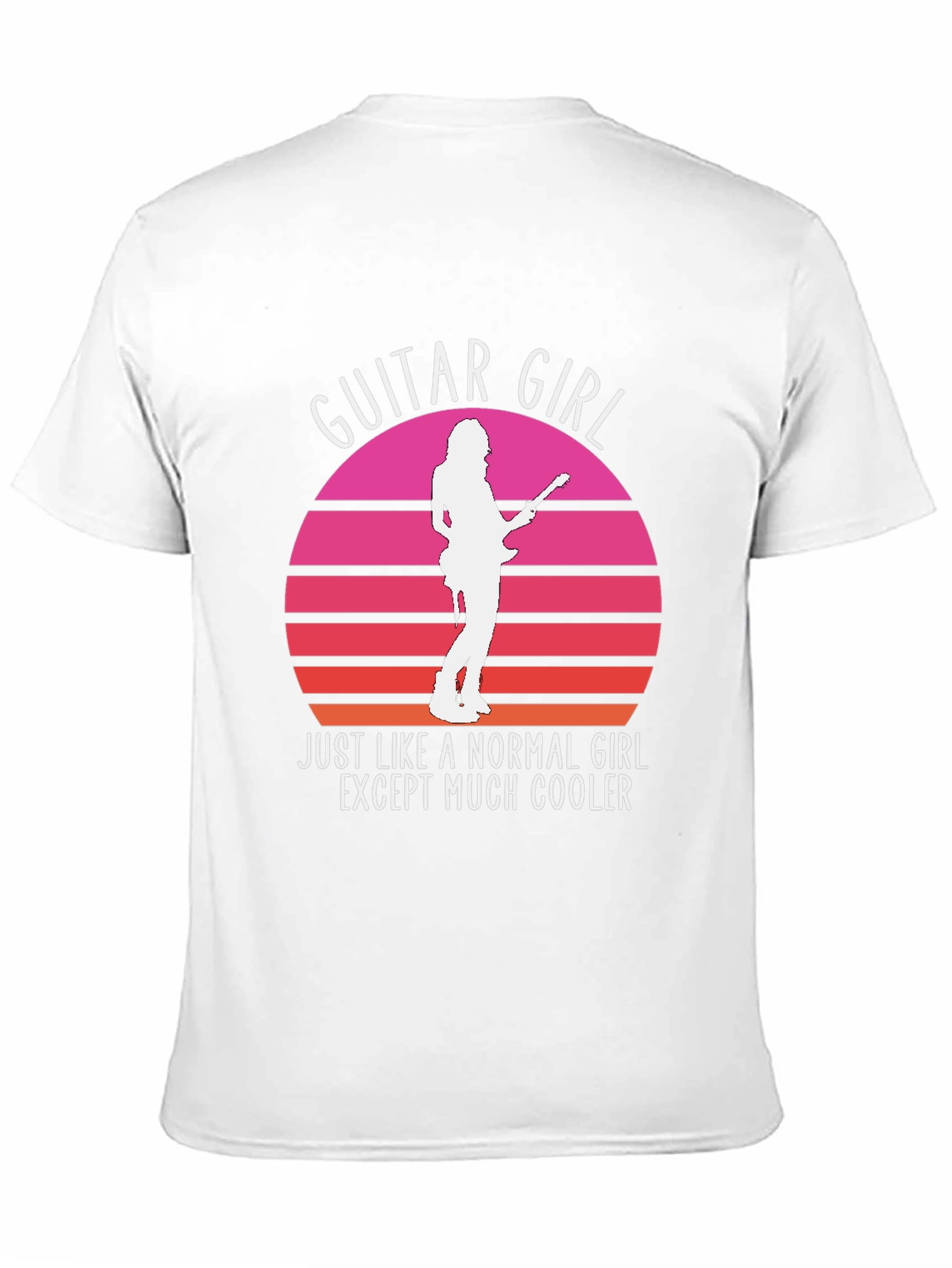 Guitar Girl Retro Sunset T-Shirt - Music Lover Tee