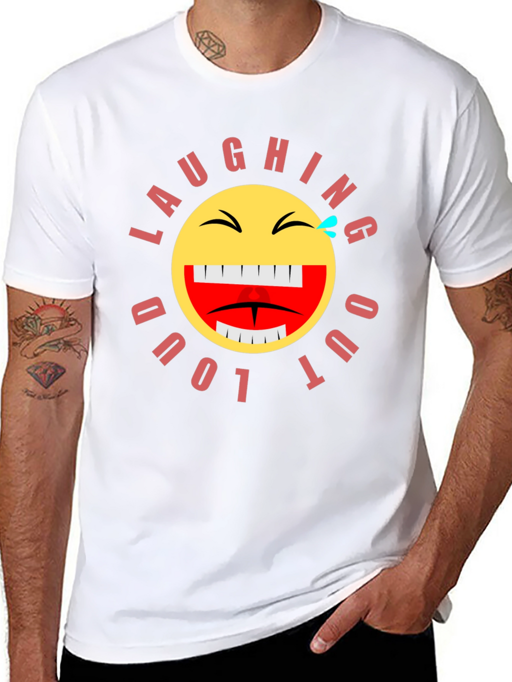 Laughing Out Loud Emoji Graphic T-Shirt