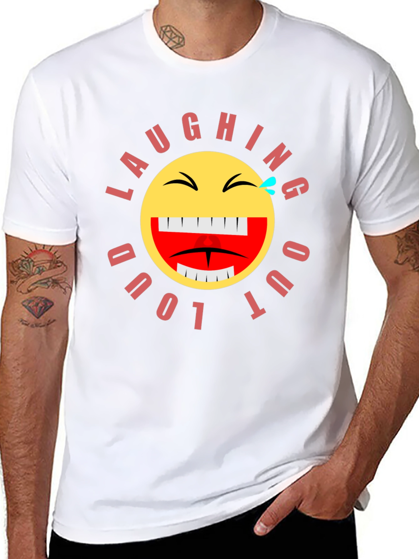Laughing Out Loud Emoji Graphic T-Shirt