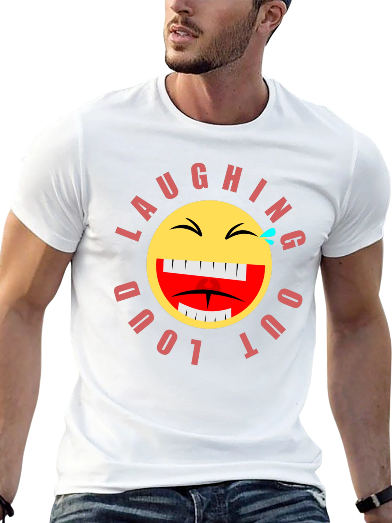 Laughing Out Loud Emoji Graphic T-Shirt