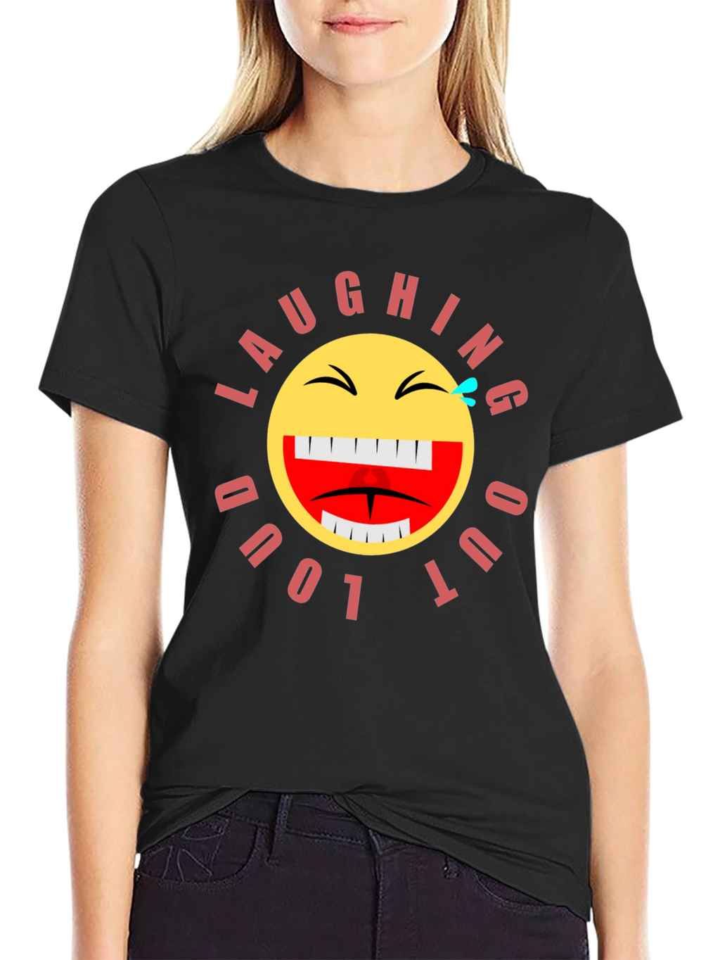 Laughing Out Loud Emoji Graphic T-Shirt