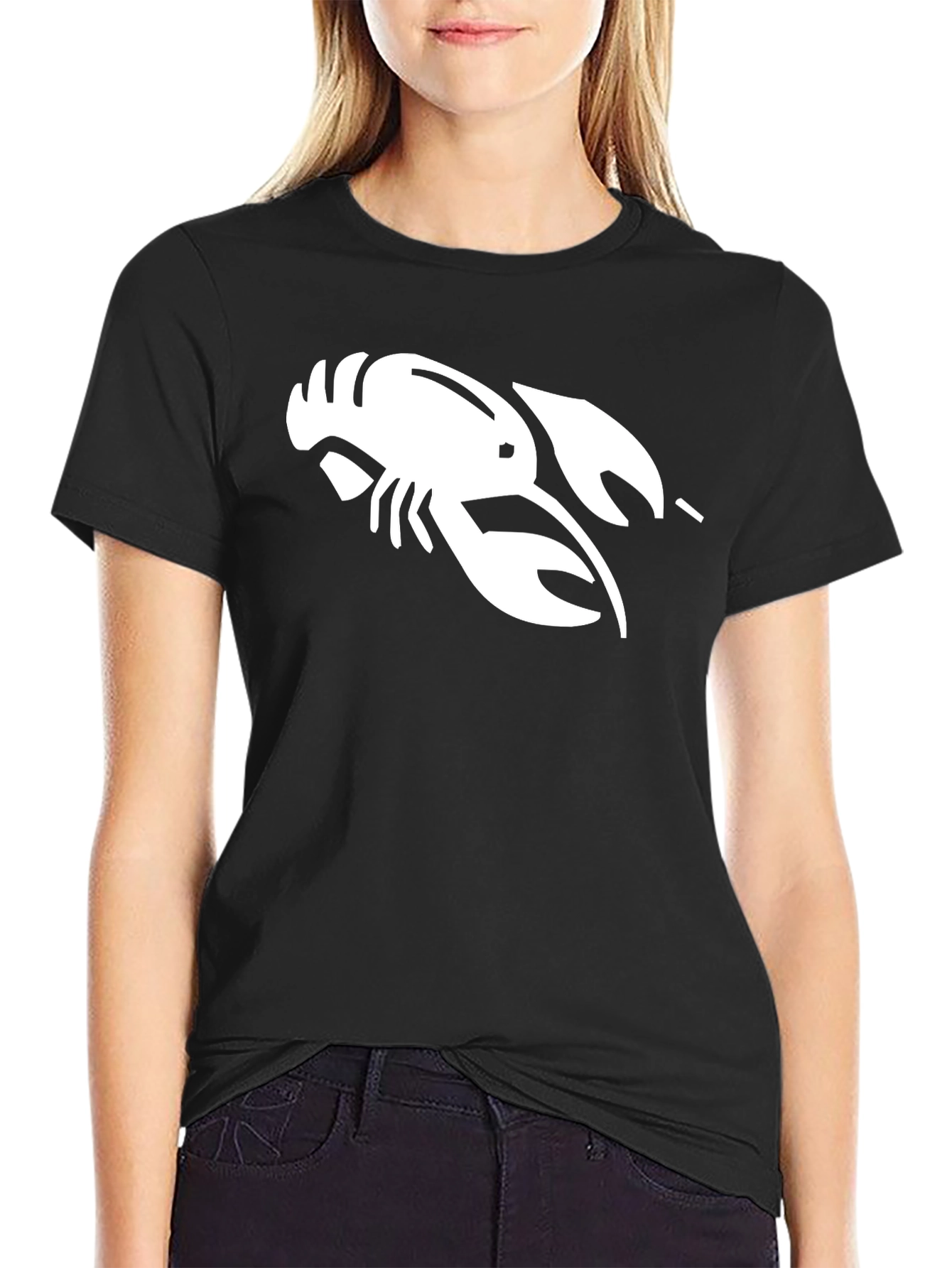Lobster Graphic Tee - Black Casual T-Shirt
