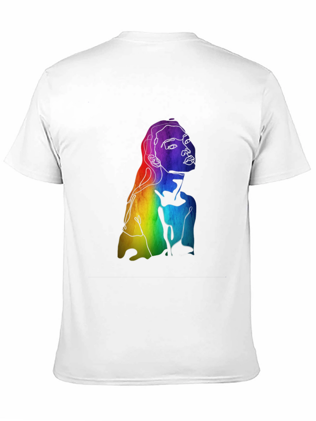 Rainbow Woman Graphic Tee - Black Cotton Blend