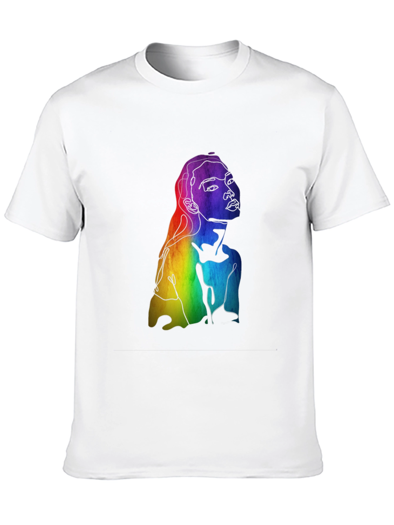 Rainbow Woman Graphic Tee - Black Cotton Blend