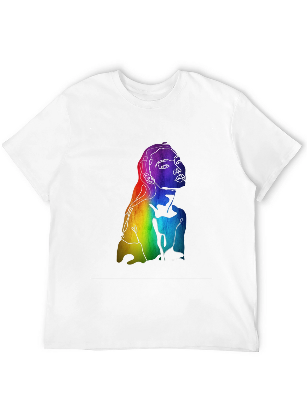 Rainbow Woman Graphic Tee - Black Cotton Blend