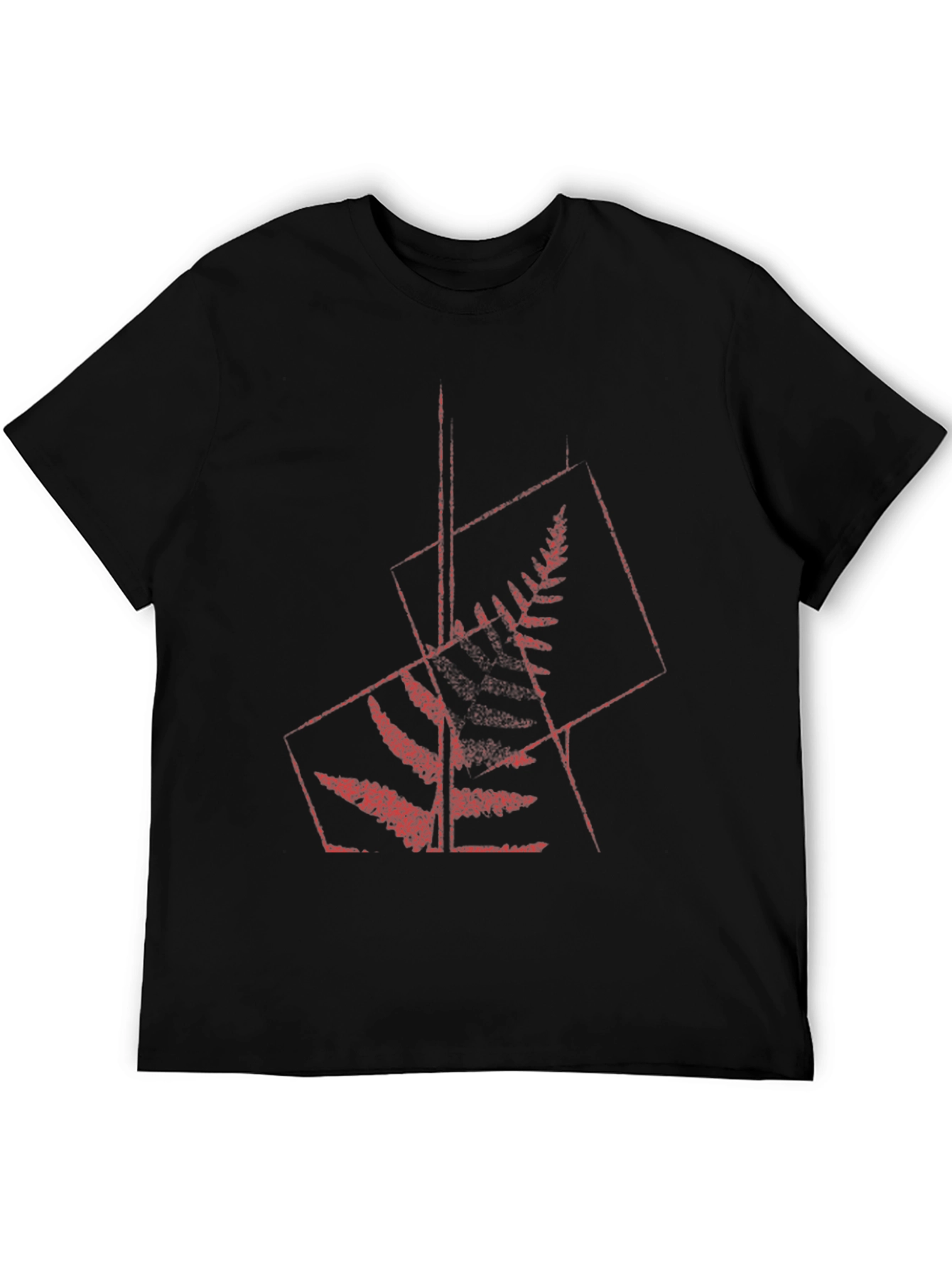 Geometric Fern Graphic Tee - Modern Style