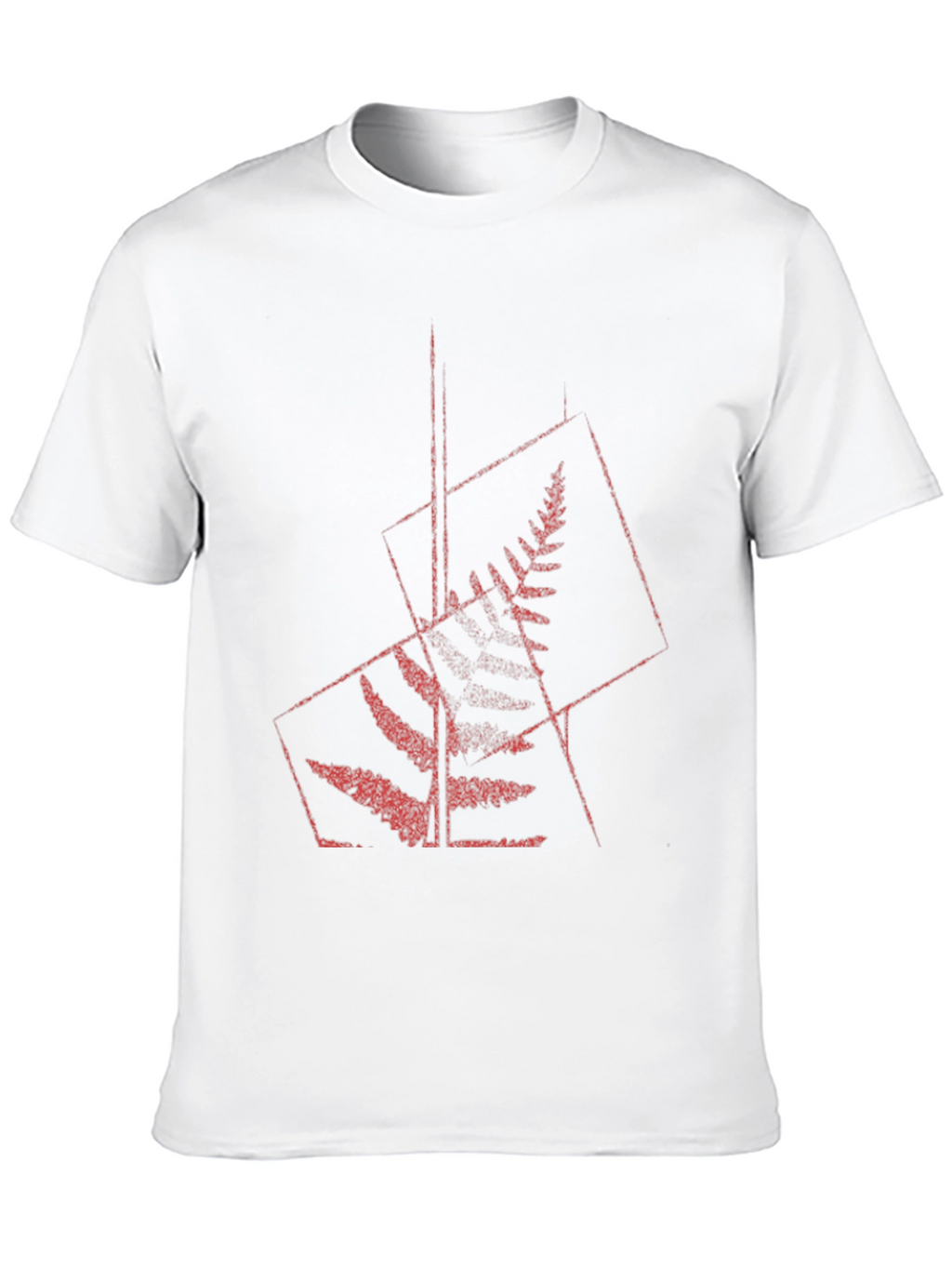 Geometric Fern Graphic Tee - Modern Style