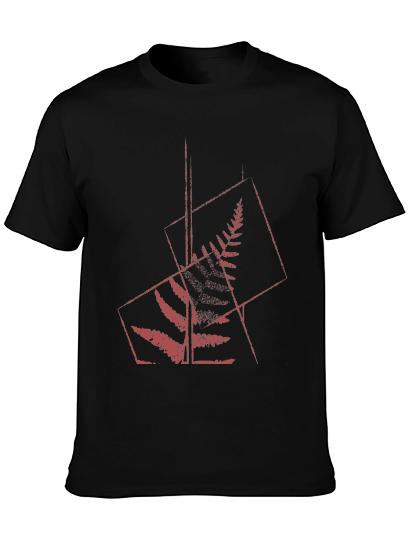 Geometric Fern Graphic Tee - Modern Style