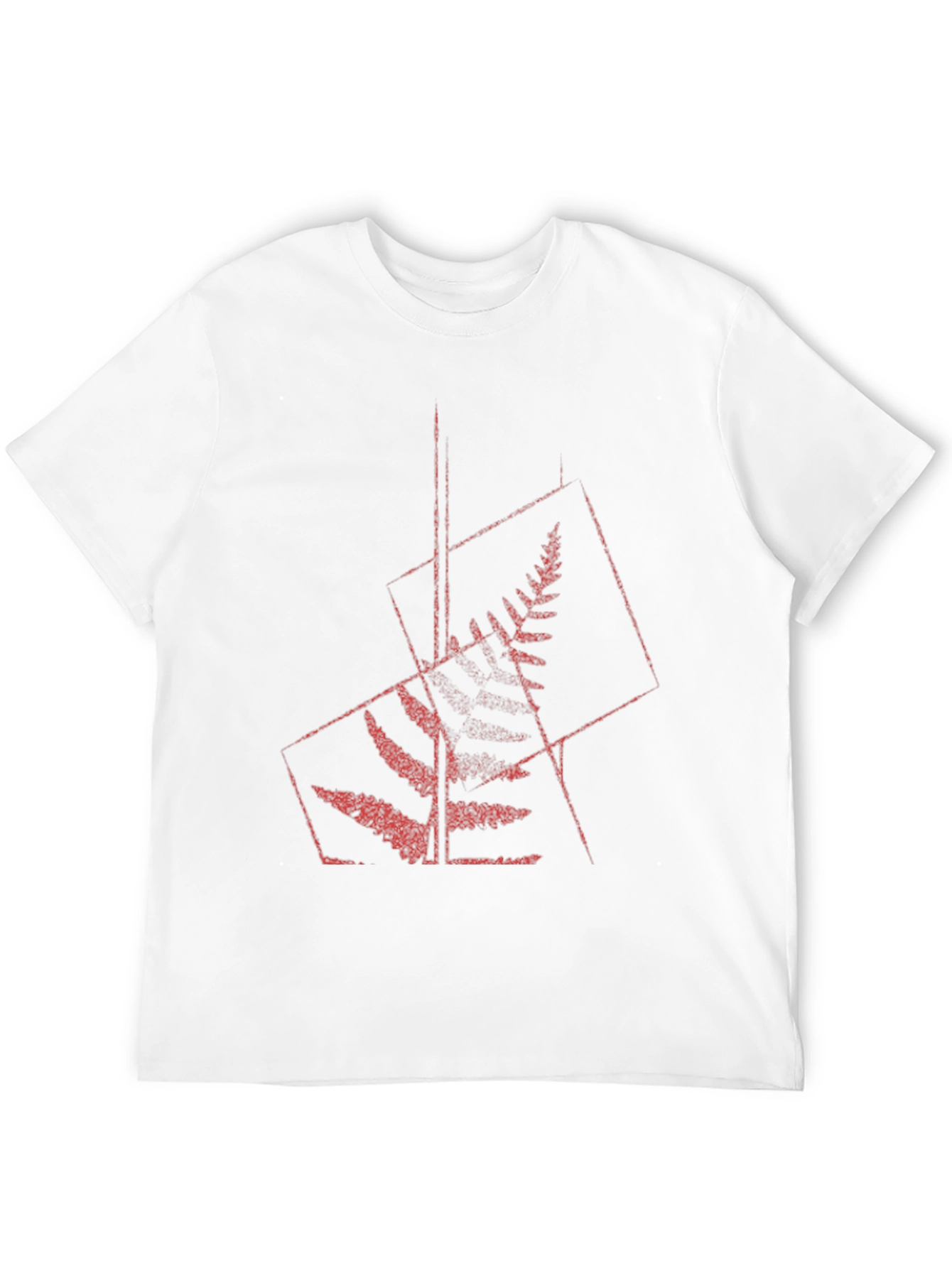 Geometric Fern Graphic Tee - Modern Style