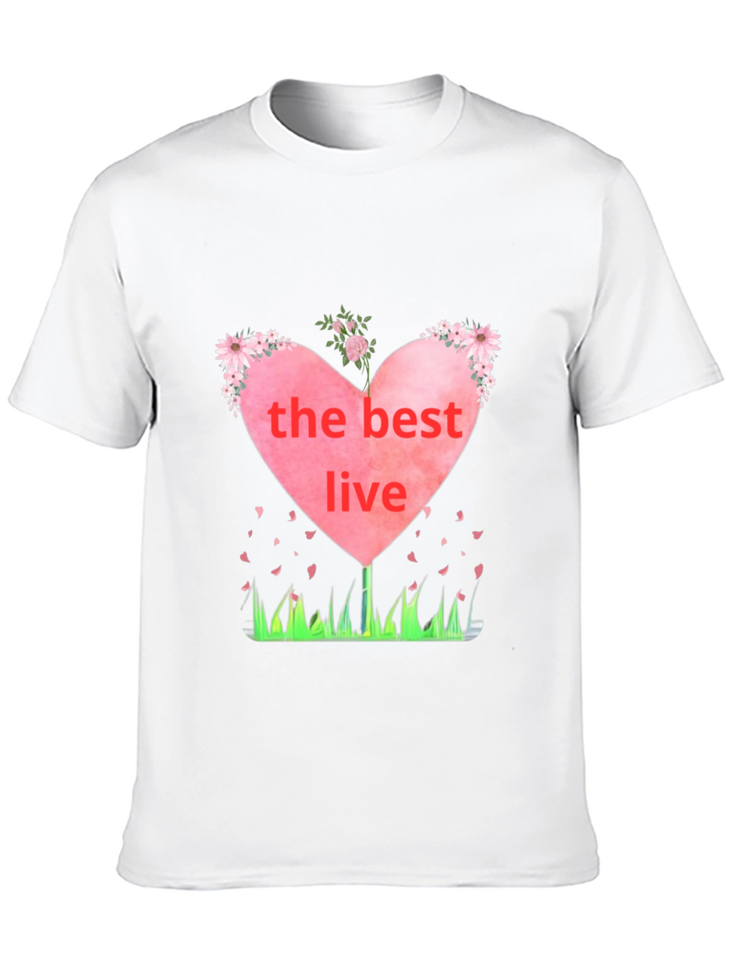 The Best Live Heart Graphic Black T-Shirt