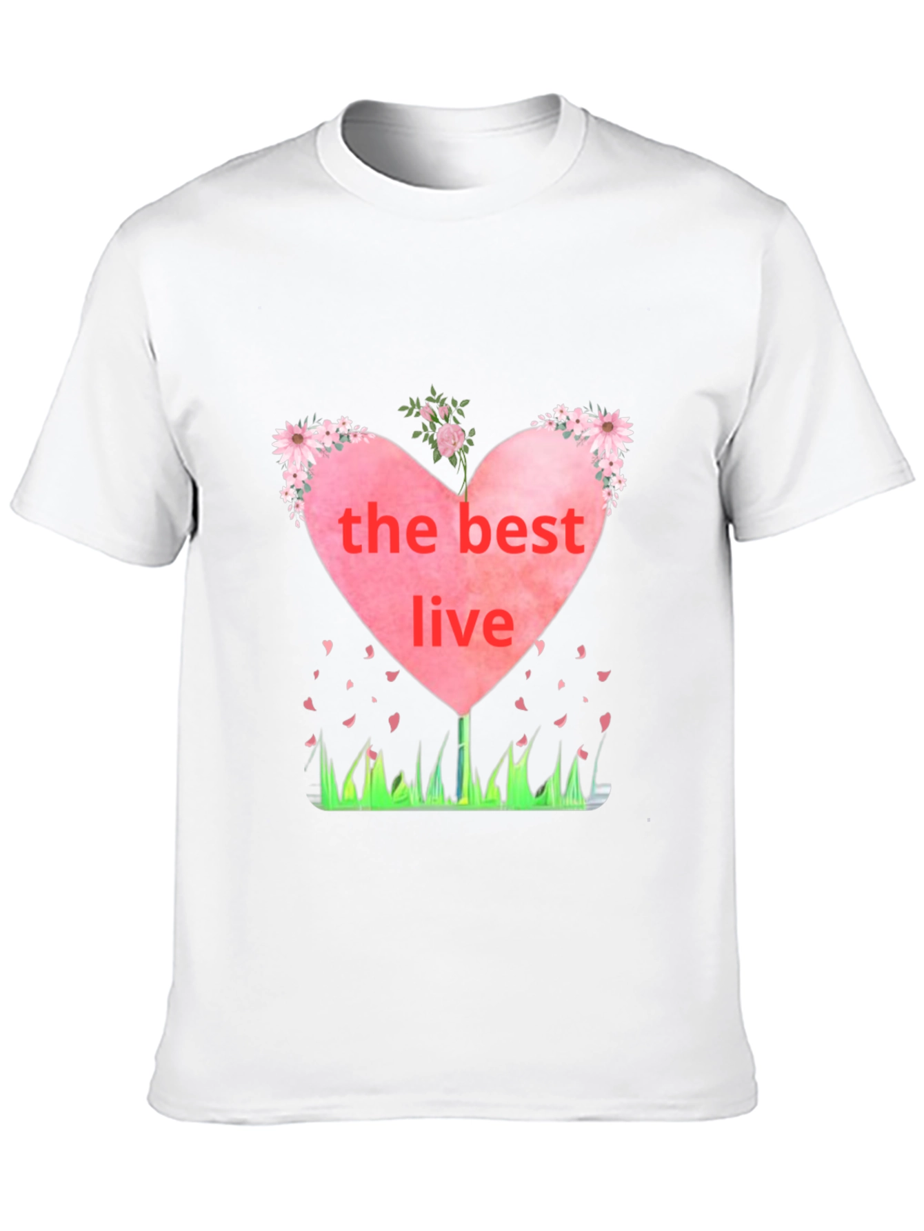 The Best Live Heart Graphic Black T-Shirt