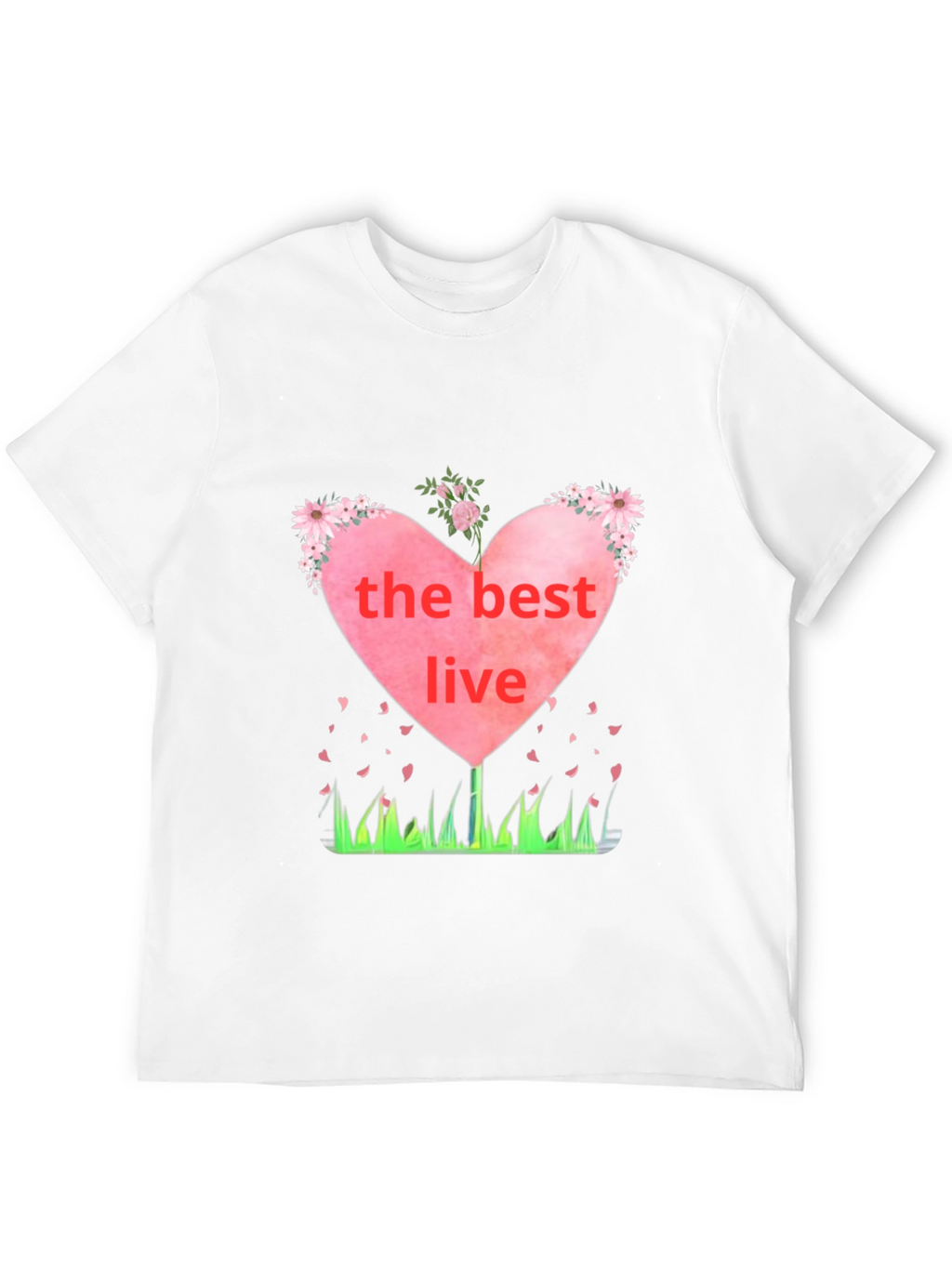 The Best Live Heart Graphic Black T-Shirt