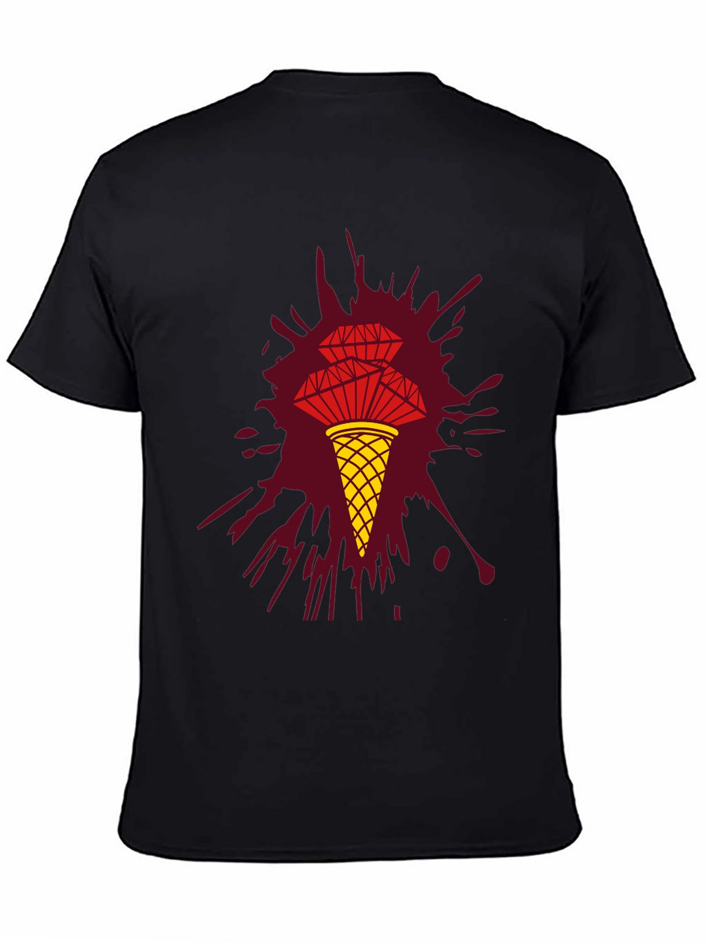 Unique Graphic Tee - Diamond Ice Cream Cone Design