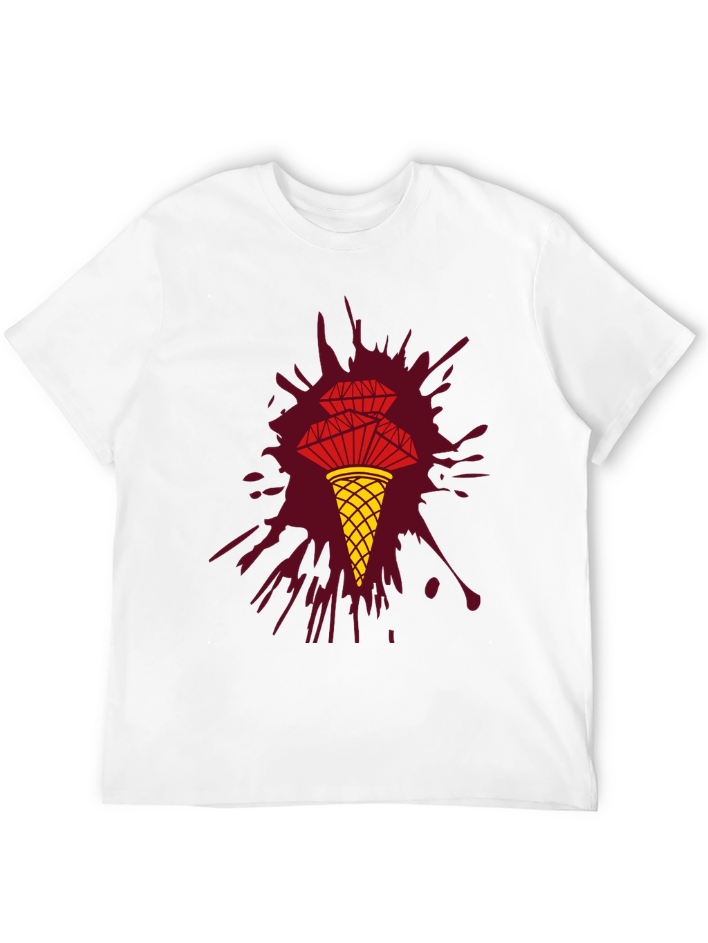 Unique Graphic Tee - Diamond Ice Cream Cone Design