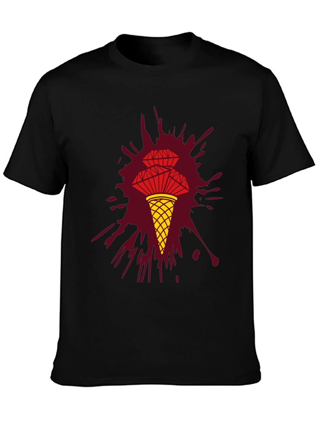 Unique Graphic Tee - Diamond Ice Cream Cone Design