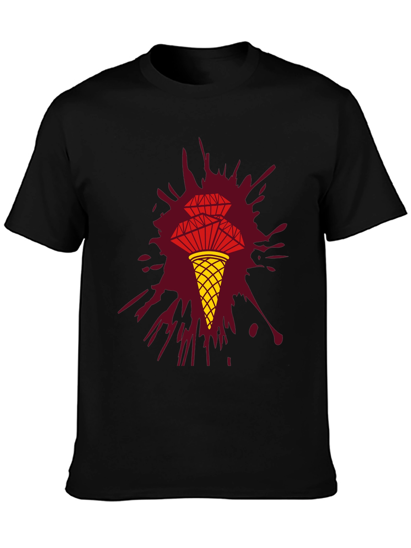 Unique Graphic Tee - Diamond Ice Cream Cone Design