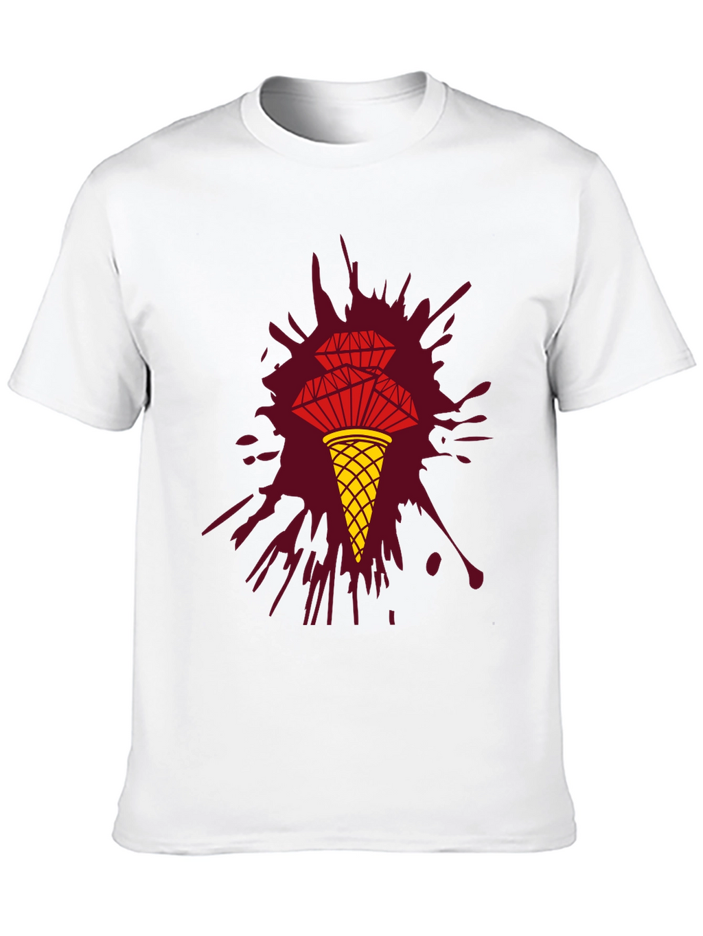 Unique Graphic Tee - Diamond Ice Cream Cone Design