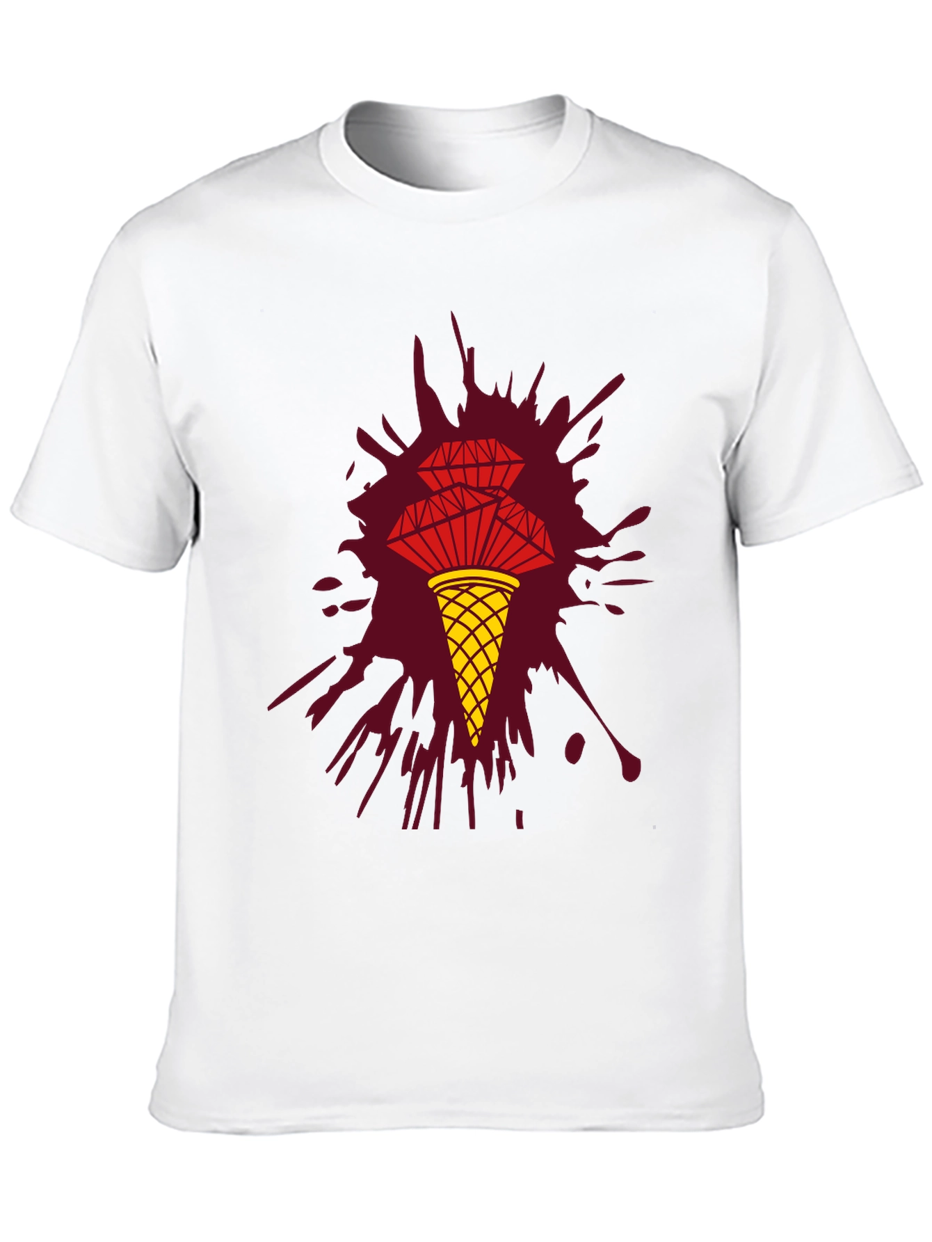 Unique Graphic Tee - Diamond Ice Cream Cone Design