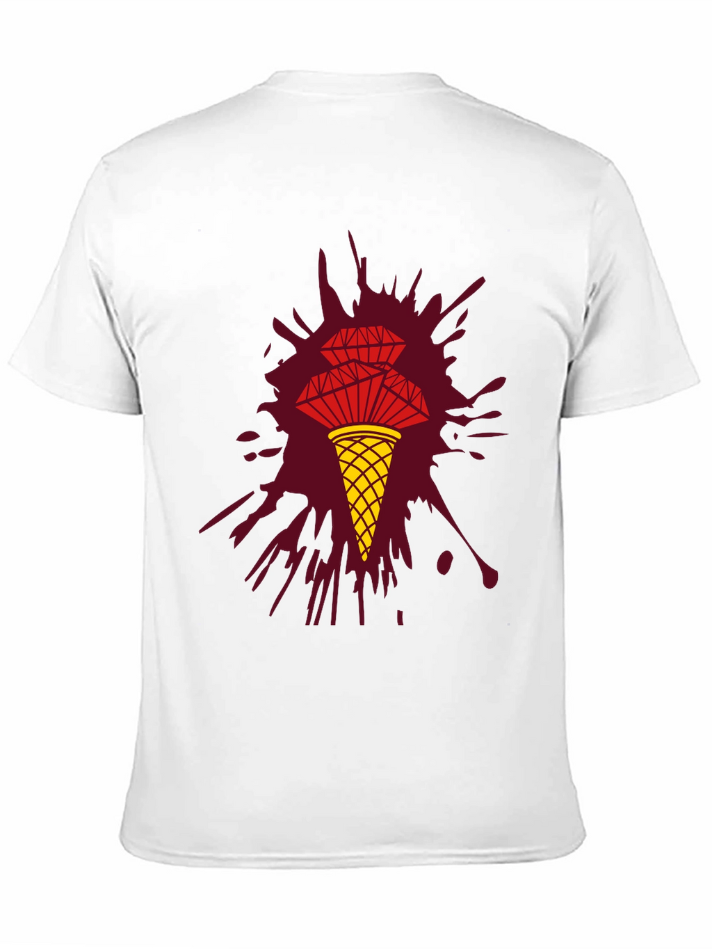 Unique Graphic Tee - Diamond Ice Cream Cone Design