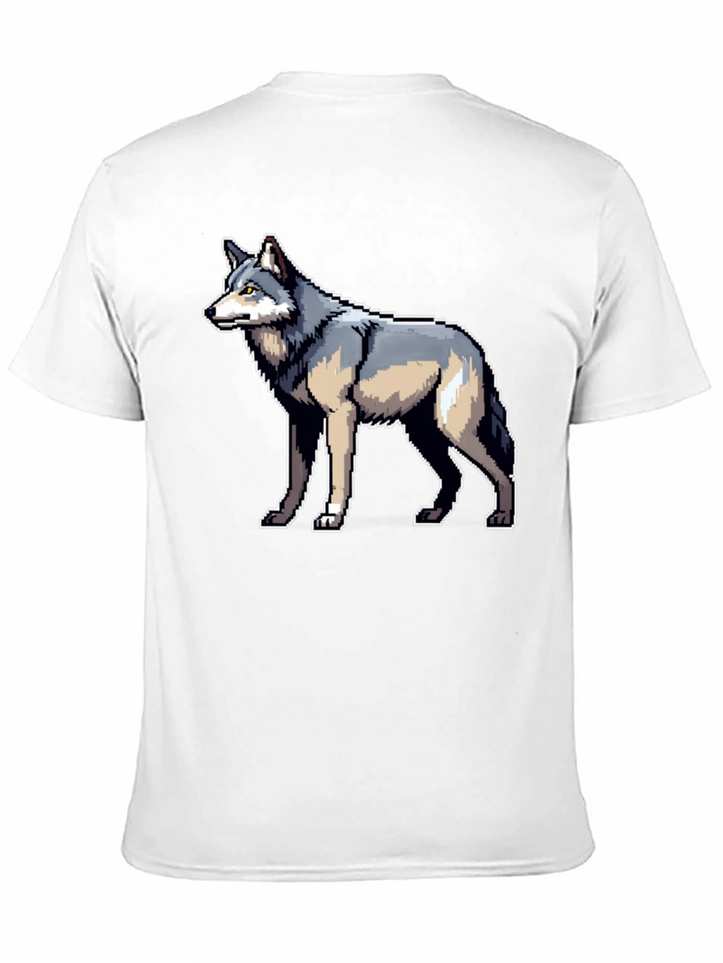 Pixel Wolf Graphic Black T-Shirt