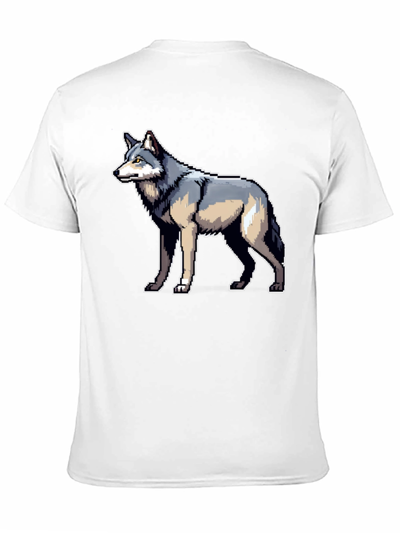 Pixel Wolf Graphic Black T-Shirt