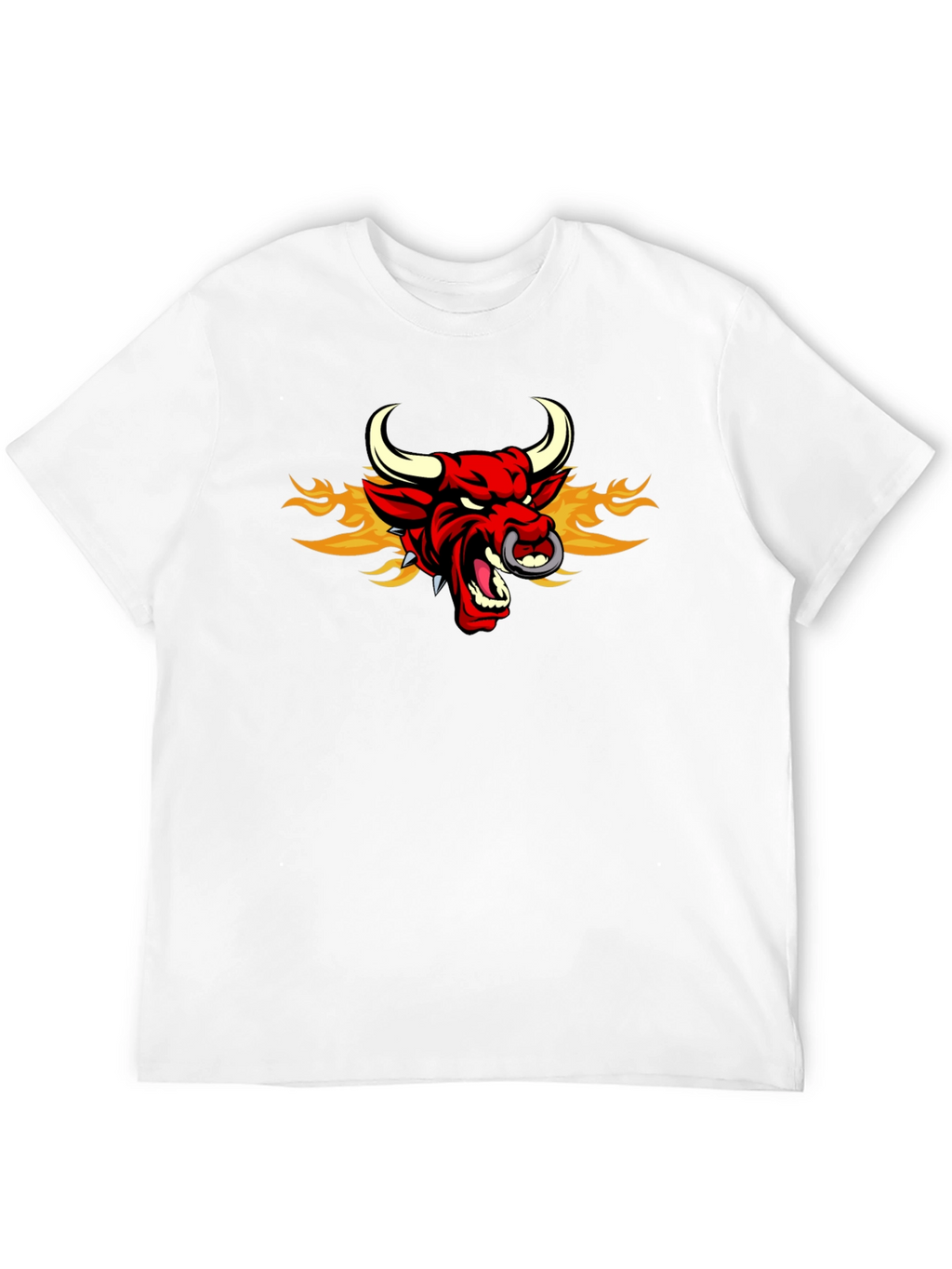 Fiery Bull Graphic Tee - Mens Black T-Shirt