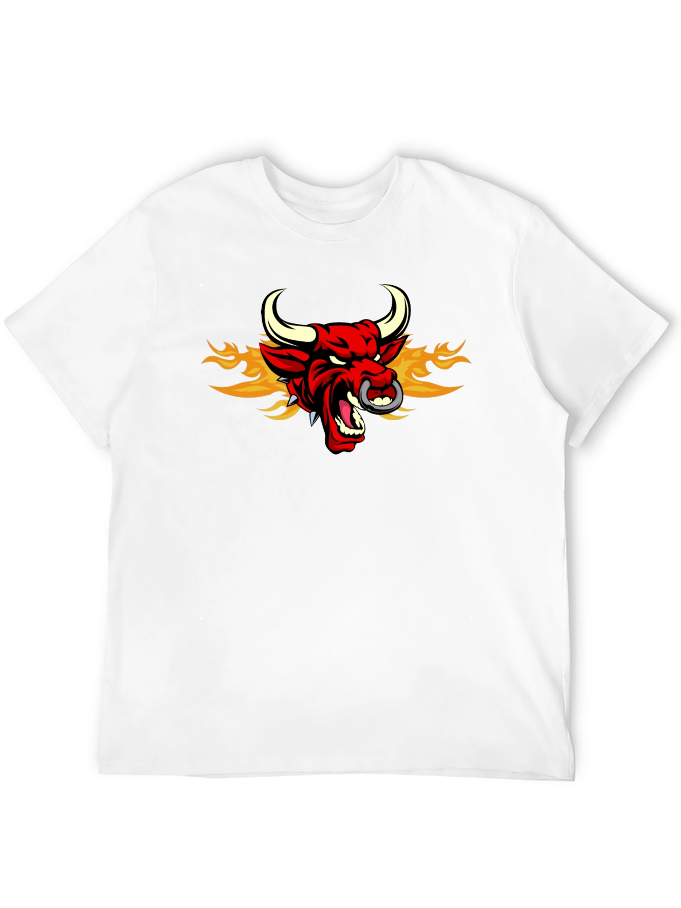 Fiery Bull Graphic Tee - Mens Black T-Shirt