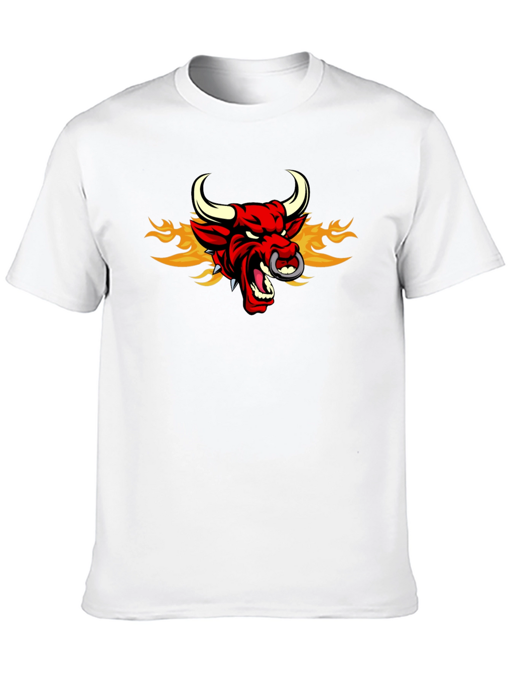 Fiery Bull Graphic Tee - Mens Black T-Shirt