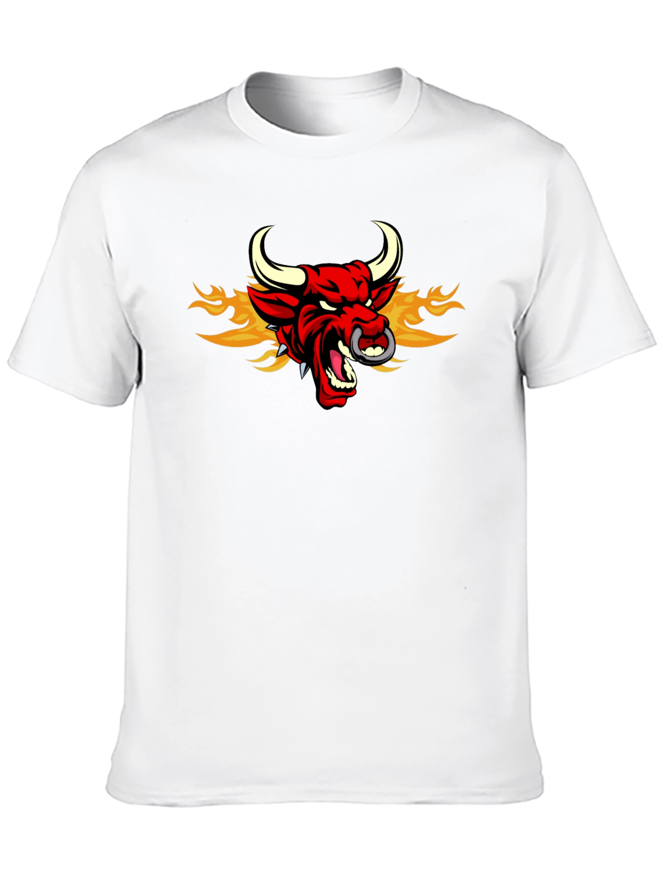 Fiery Bull Graphic Tee - Mens Black T-Shirt