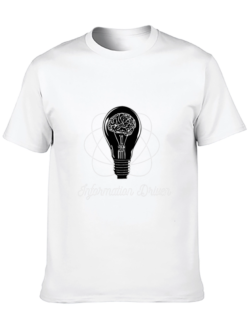 Information Driven Brain Light Bulb Graphic Tee