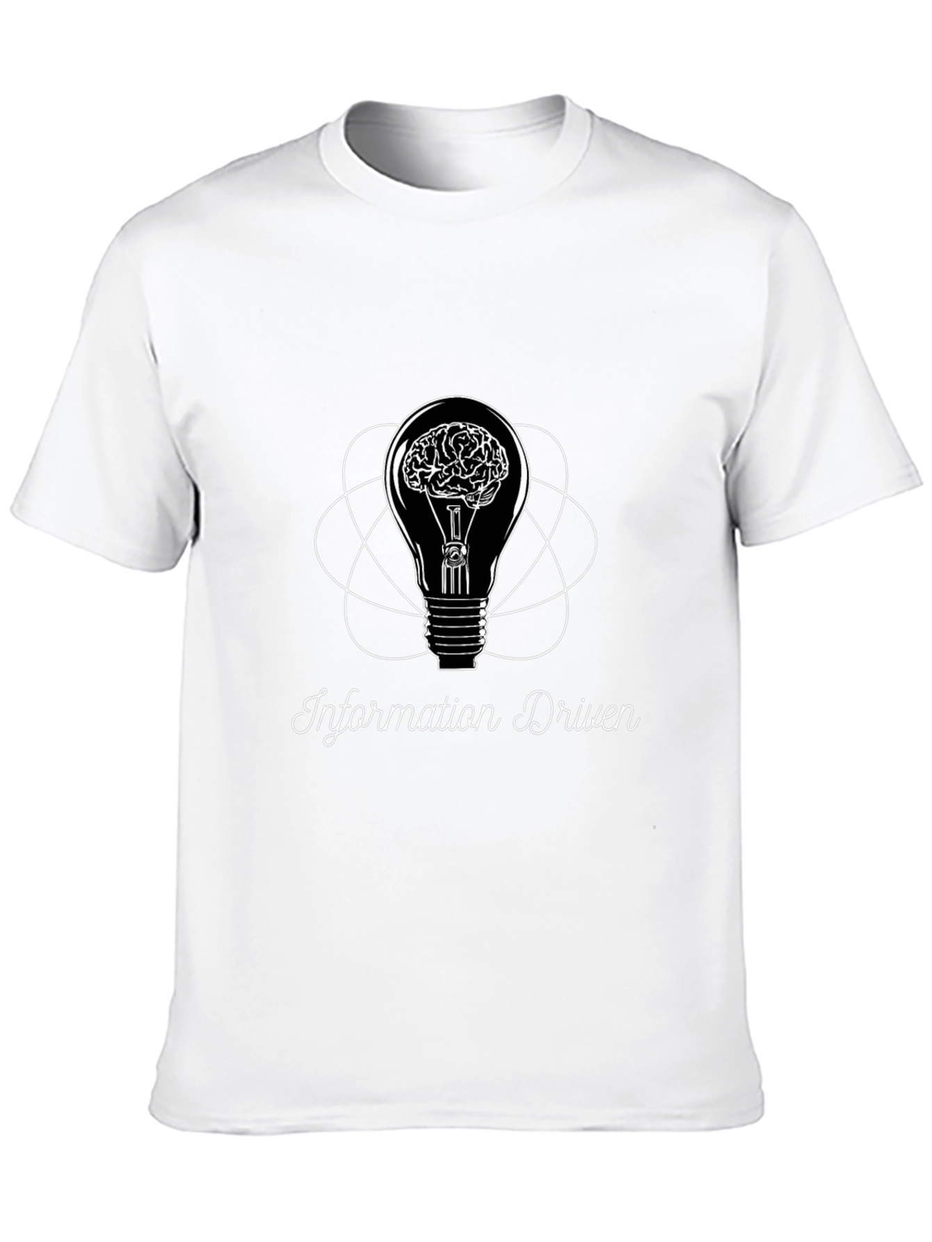 Information Driven Brain Light Bulb Graphic Tee