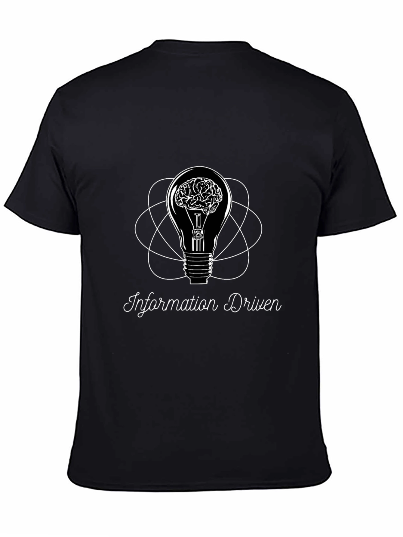 Information Driven Brain Light Bulb Graphic Tee