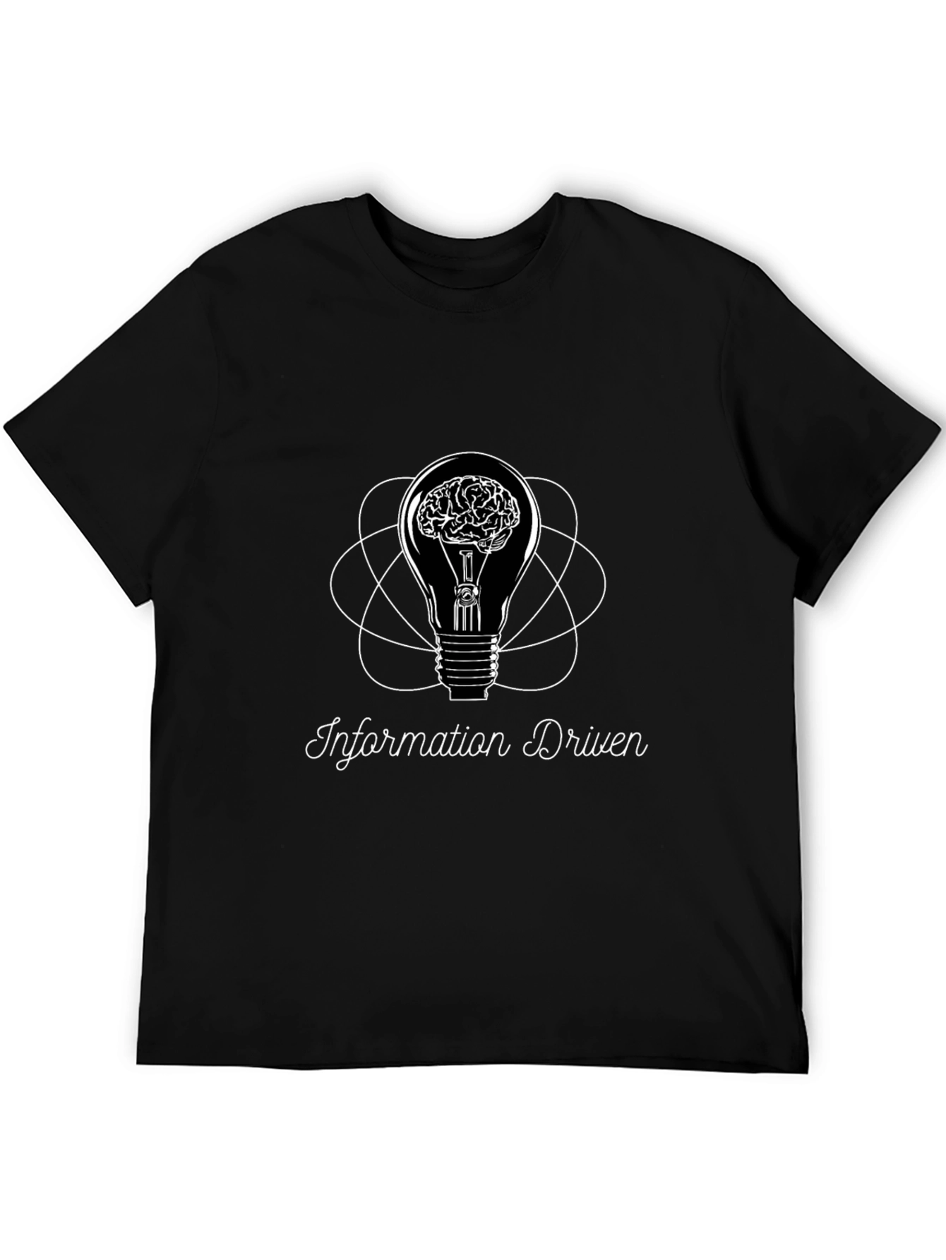 Information Driven Brain Light Bulb Graphic Tee