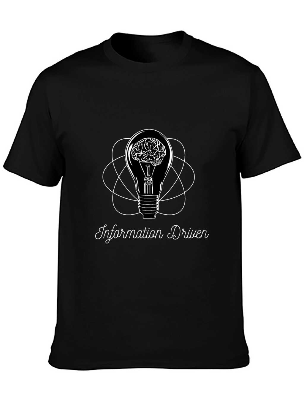 Information Driven Brain Light Bulb Graphic Tee