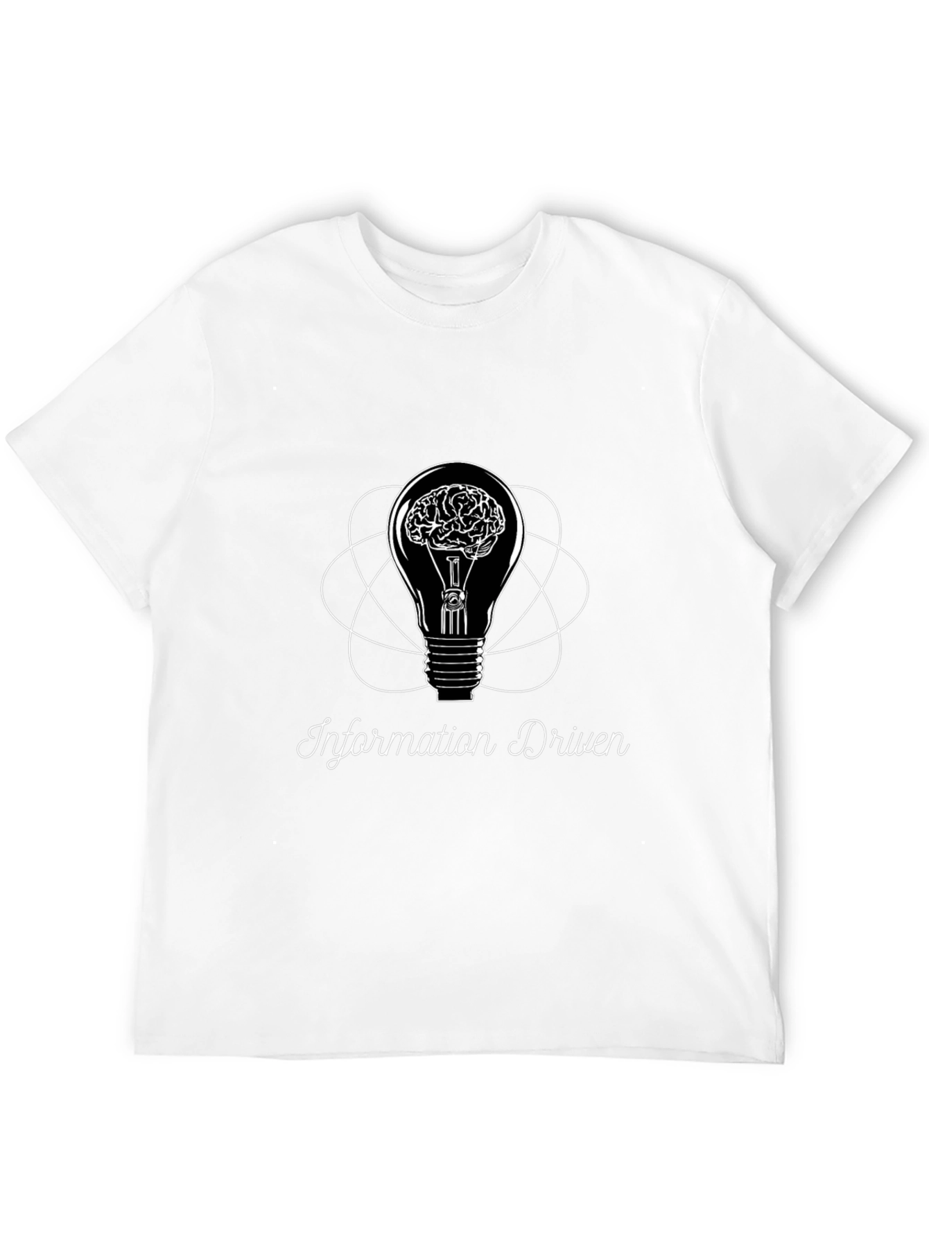 Information Driven Brain Light Bulb Graphic Tee