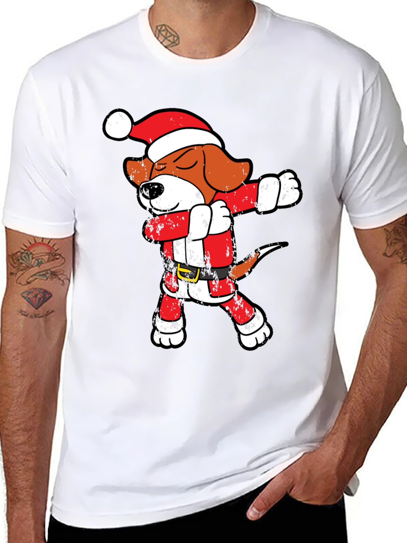 Dabbing Santa Beagle T-Shirt