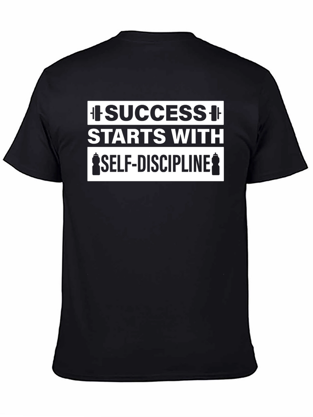 Success Starts With Self-Discipline Black Graphic T-Shirt