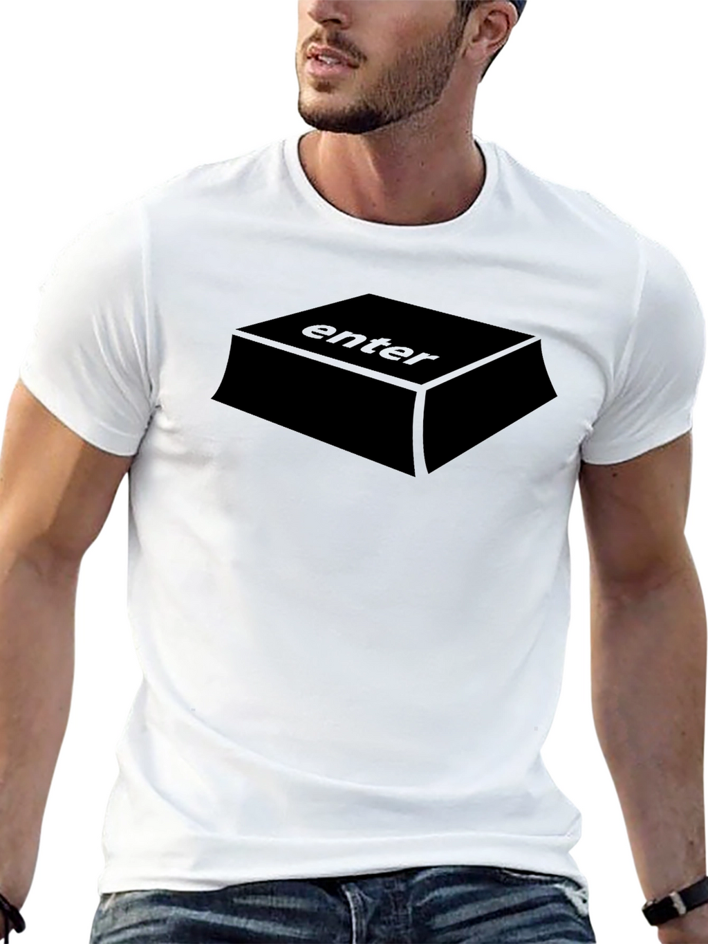 Enter Key Graphic Tee - Black Casual T-Shirt