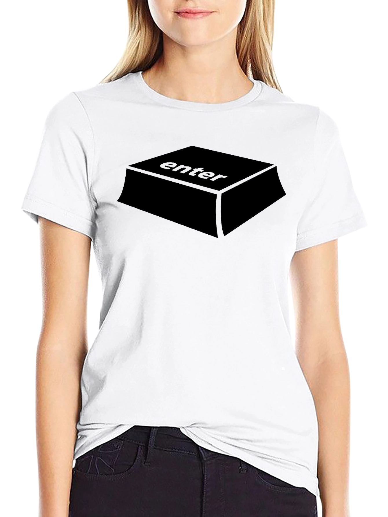 Enter Key Graphic Tee - Black Casual T-Shirt