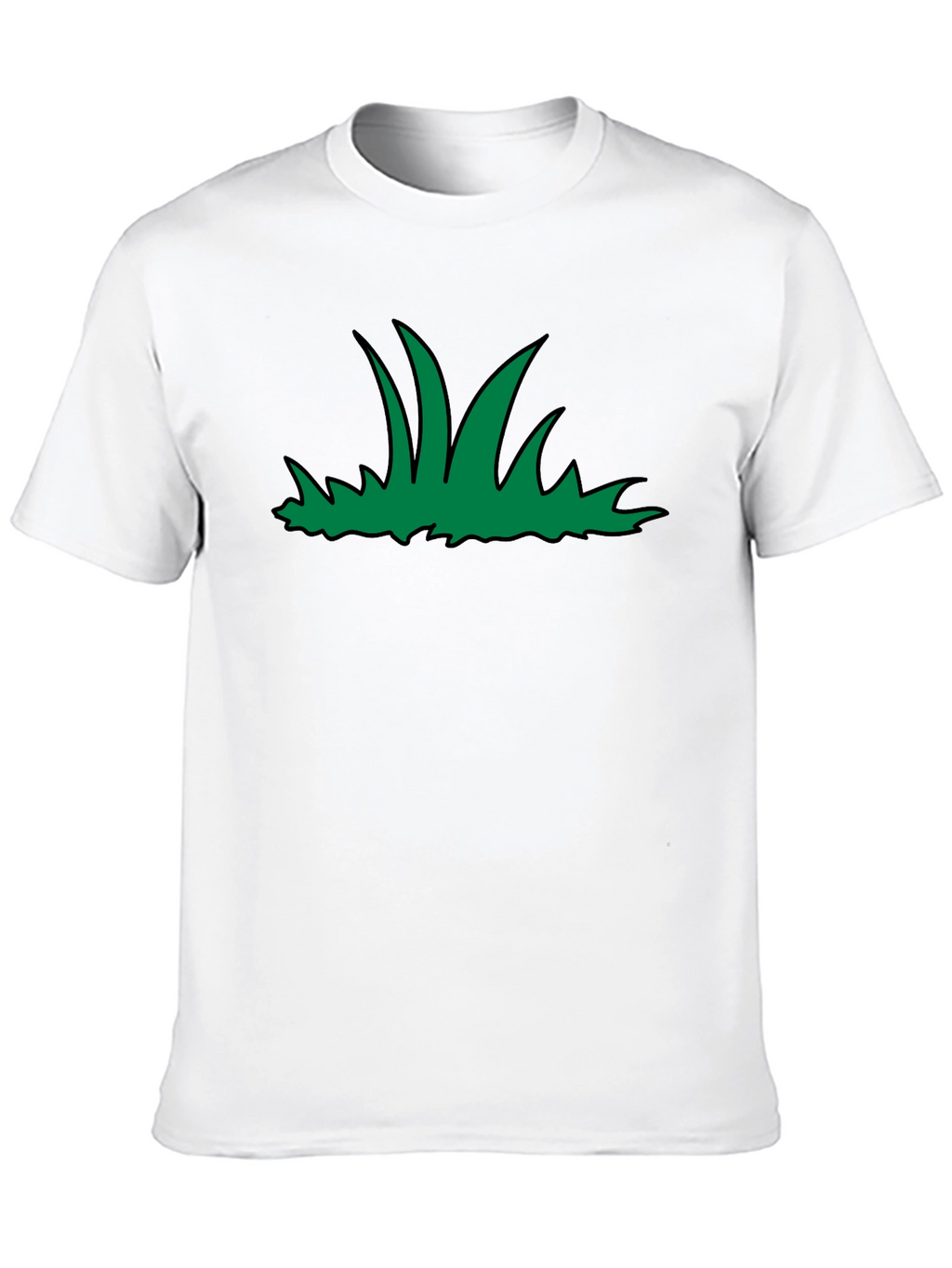 Green Grass Graphic Print Black T-Shirt