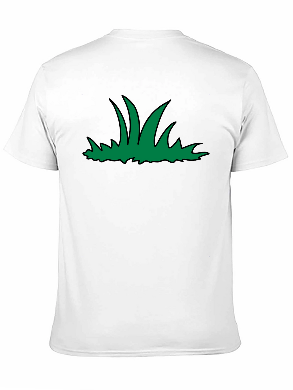Green Grass Graphic Print Black T-Shirt