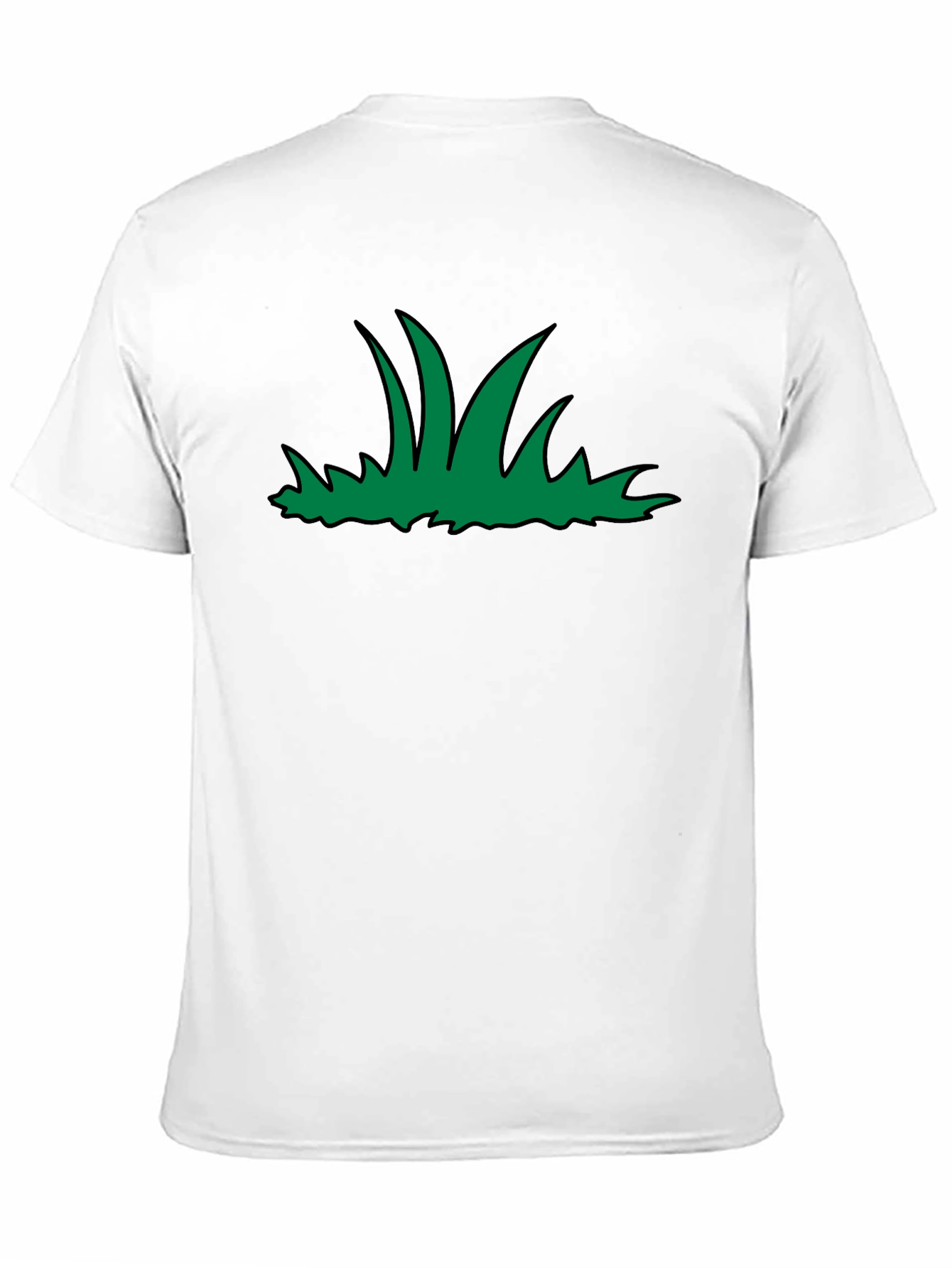Green Grass Graphic Print Black T-Shirt