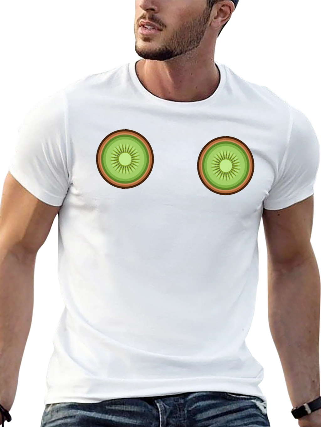 Kiwi Slice Graphic Tee - Unique Fruit Design